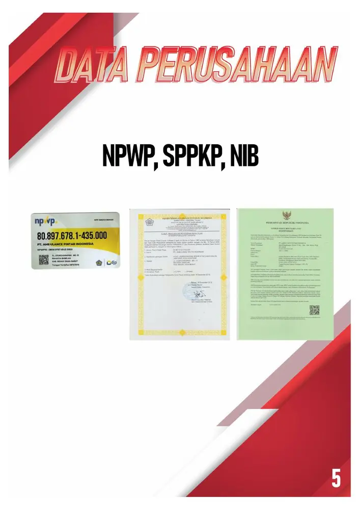 NPWP, SPPKP & NIB