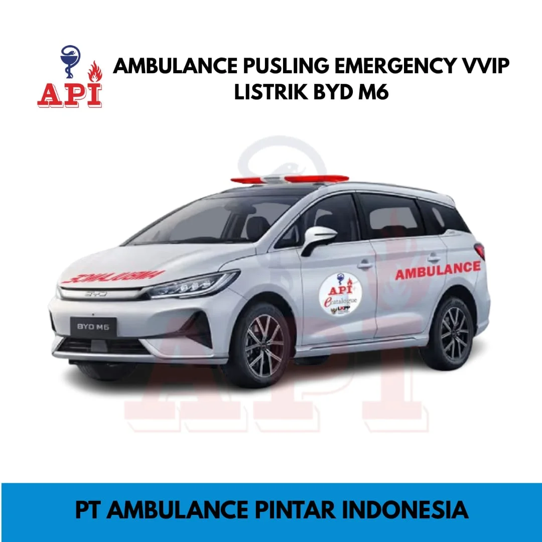 Interior ambulance dengan landasan stretcher